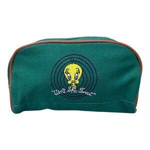 Vintage NEW Warner Bros Tweety "Aint She Tweet" Canvas Pouch Makeup Shaving Bag
